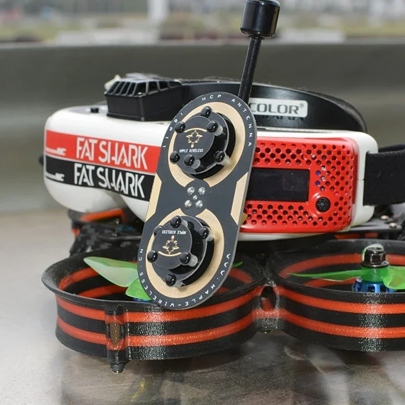 مجموعة هوائي لاسلكي من القيقب الأصلي ، نظارات fv مستقطبة دائرية ، نظارات Fatshark SKYZONE rc FPV ، 11dBi ، GHz SMA