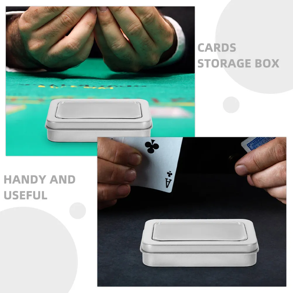 

Набор из 6 металлических коробок для игровых карт: прямоугольный органайзер-держатель для хранения игральных карт для дома, магазина, бара, вечеринки, коллекционных карт