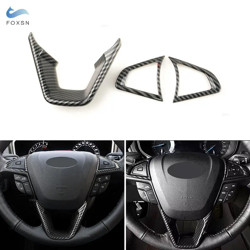 ABS Matte Silver Car Steering Wheel Panel Frame Trim For Ford Mondeo Fusion EDGE 2013-2020 Galaxy 2016-2020 S-Max 2012-2021