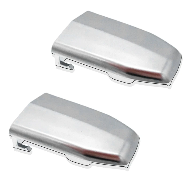 2X Front Door Handle Lock Cylinder Cover Silver For Cadillac Escalade 2015-2018 13596115