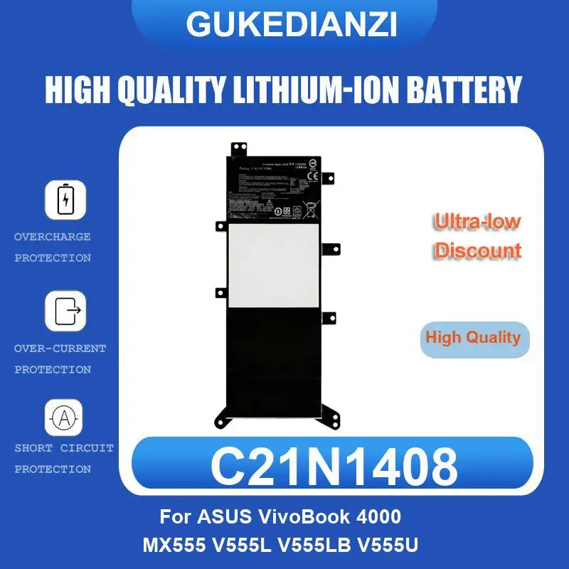 

Battery For ASUS VivoBook 4000 MX555 V555L V555LB V555U Eee PC 1008 1008H 1008HA TransFormer Book T300 T300FA C21N1419