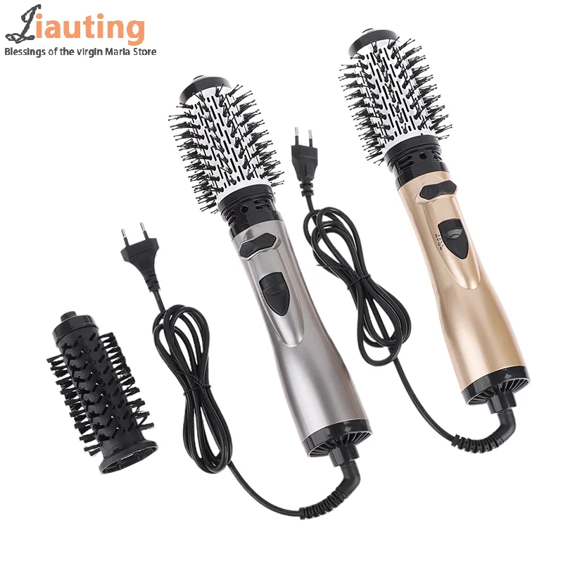 Hair Dryer Brush 2 In 1 Hot Air Spin Brush Curling Straightening Styling Auto-Rotating Ionic Round Blow Hair Dryer Volumizer