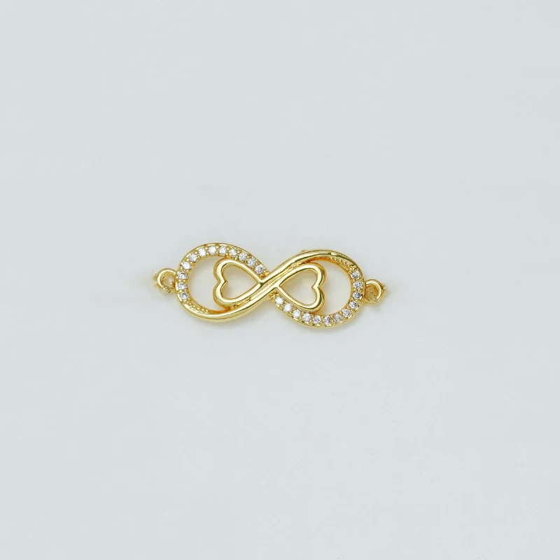 3 Pcs Zigzag Copper Plated Jewelry Accessories Diy Bracelet Necklace Making Connectors Micro Inlay Zircon Curved Hollow Parts