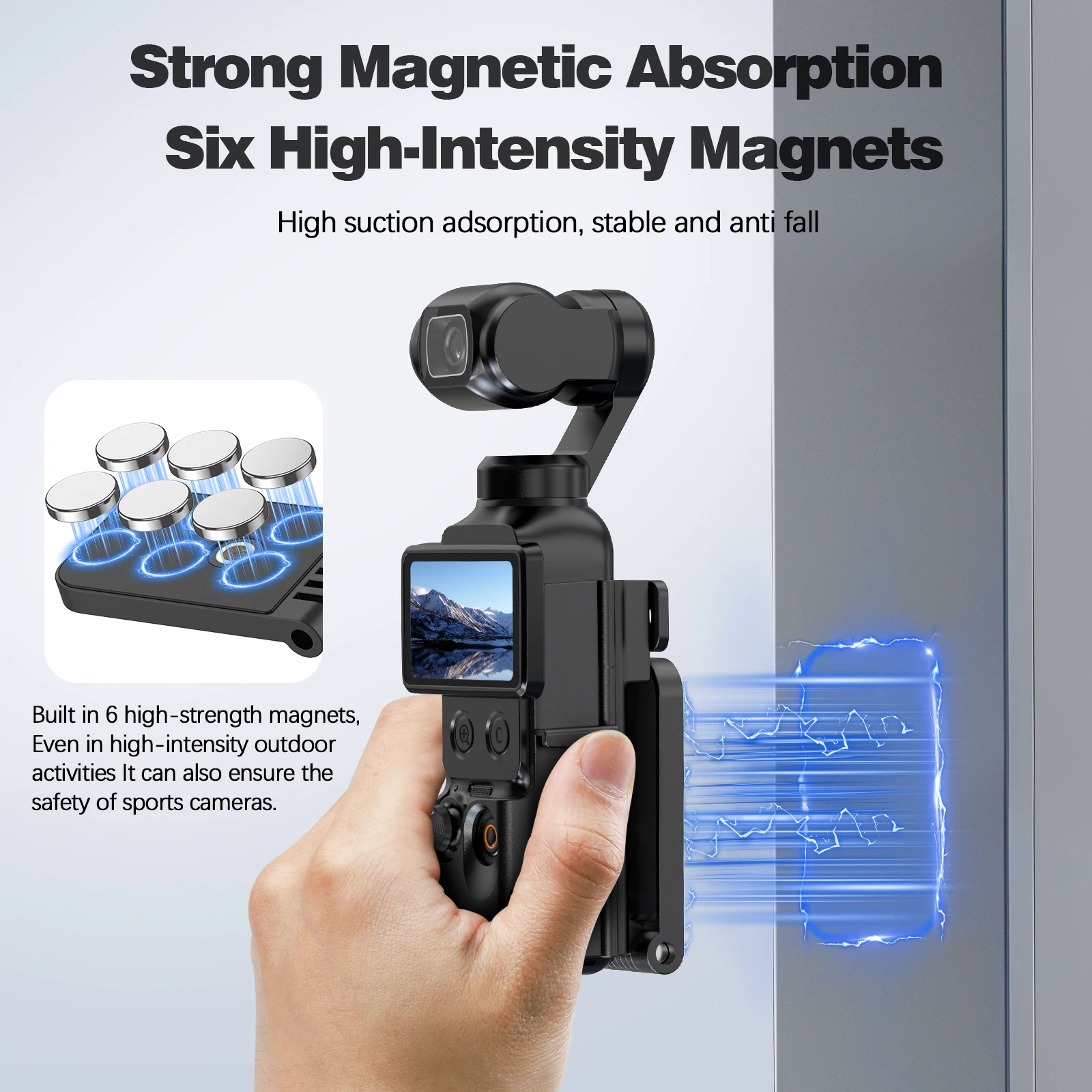 Magnetische Halterung Kompatibel mit DJI Osmo Pocket 4 Zubehör Klemm-Magnethalter für Desktop/Vertikal Verstellbar – Detail 7
