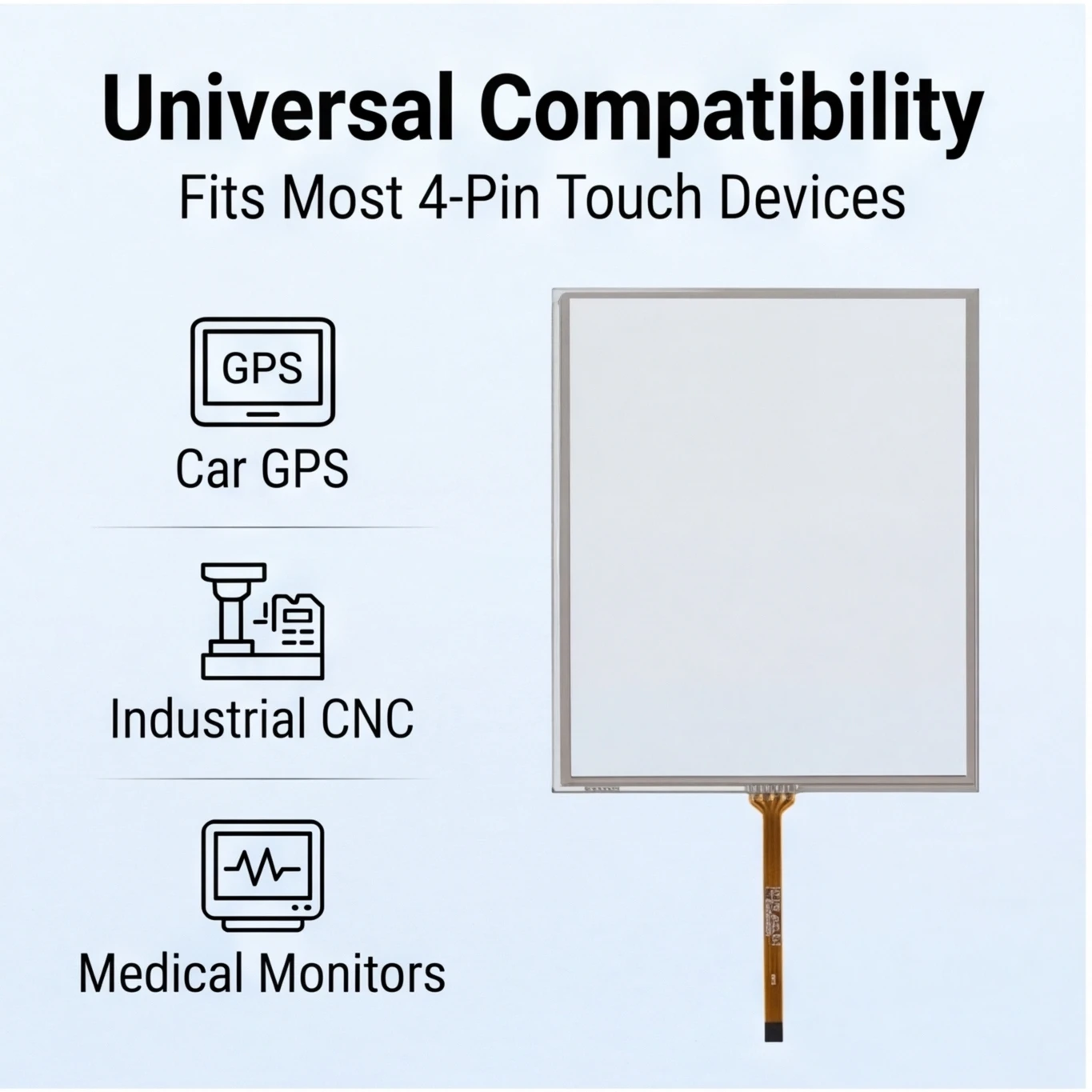 

9 Inch 4pin 210x126mm resistive touch panel for HSD090IDW1 AT090TN10 AT090TN12 lcd screen Digitizer Touch Screen glass Panel