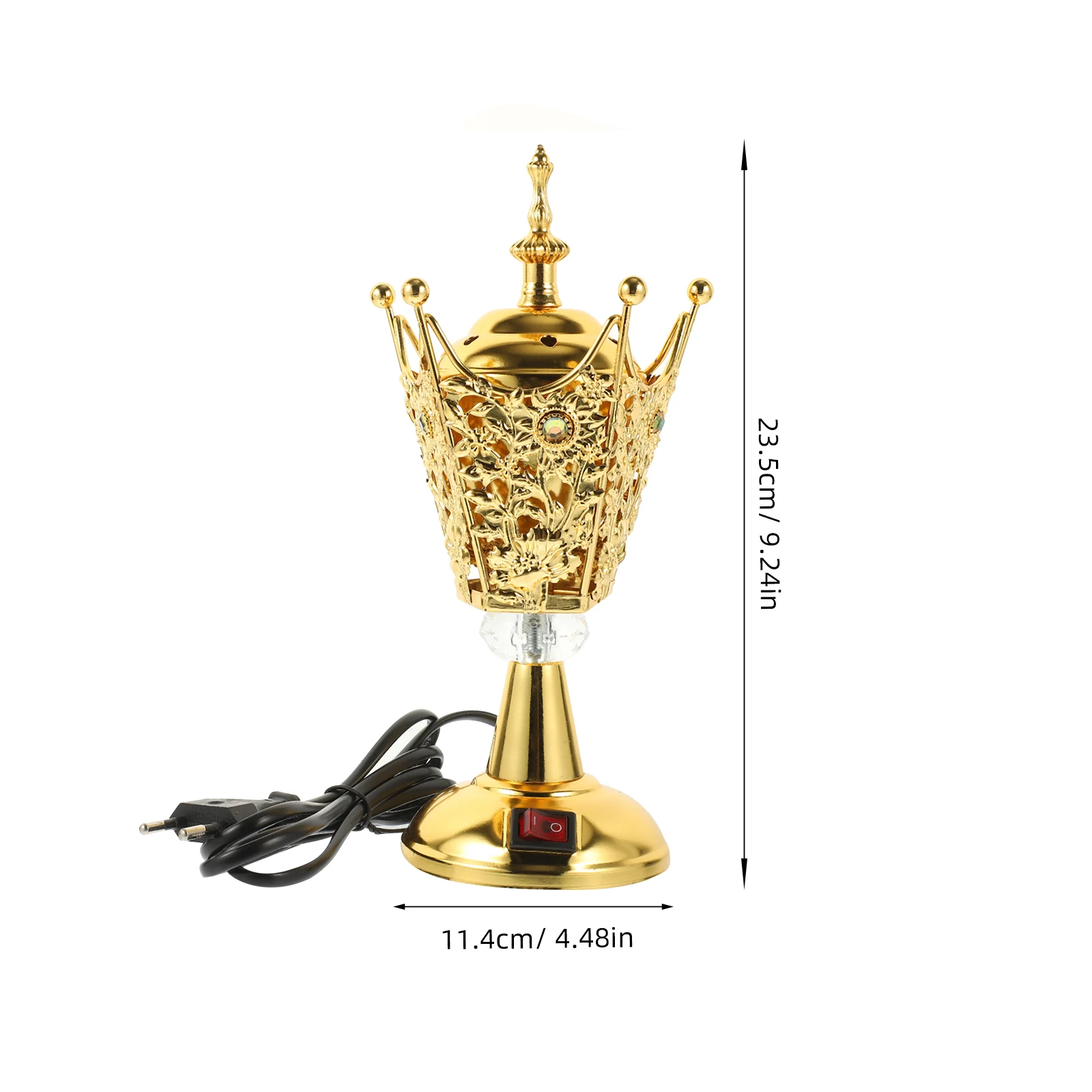 

Electric Incense Burner Vintage Metal Aroma Burner Portable For Home Decor Desktop Temple Incense Holder Stove