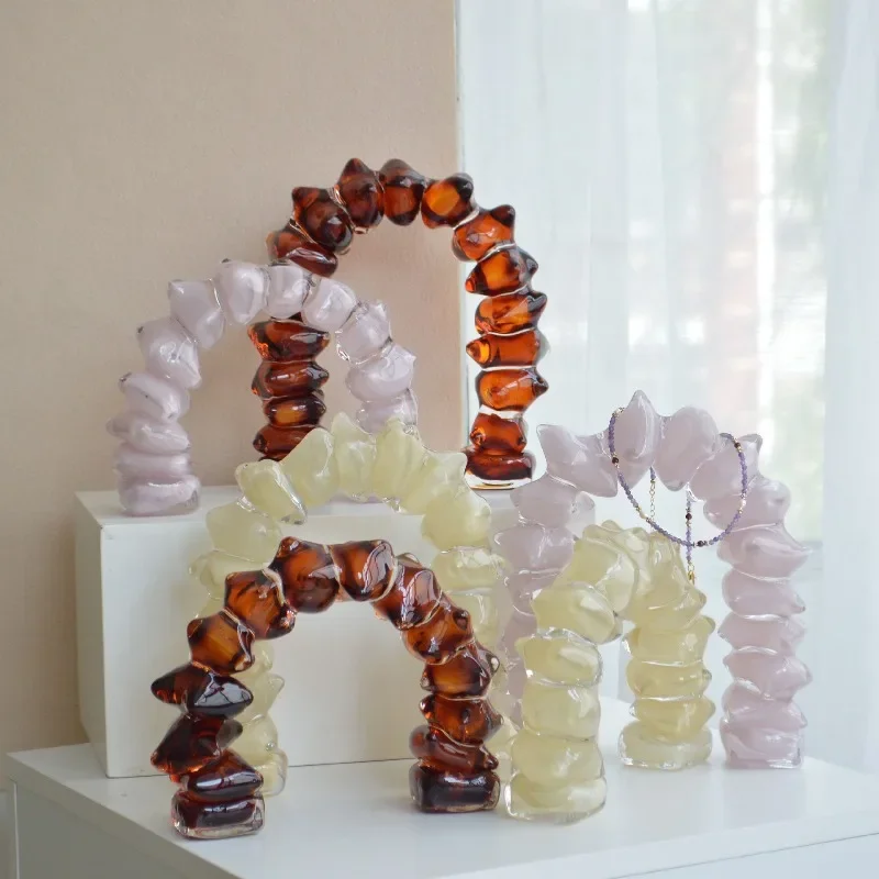 Creative light luxury simple abstract block arch, glazed ornament home