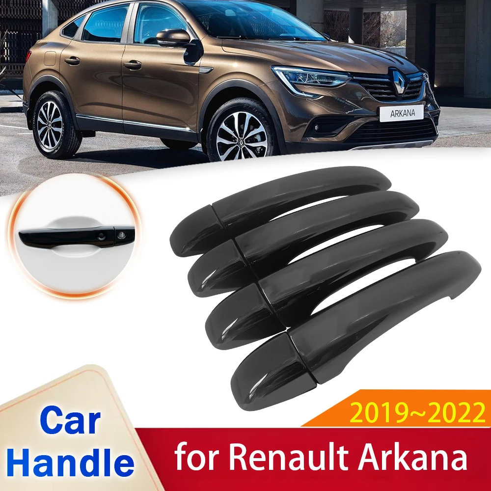 8Pcs Fit for Renault Arkana 2019~2022 Megane Conquest Samsung XM3 Gloss Black Door Handle Cover Car Exterior Accessories Sticker