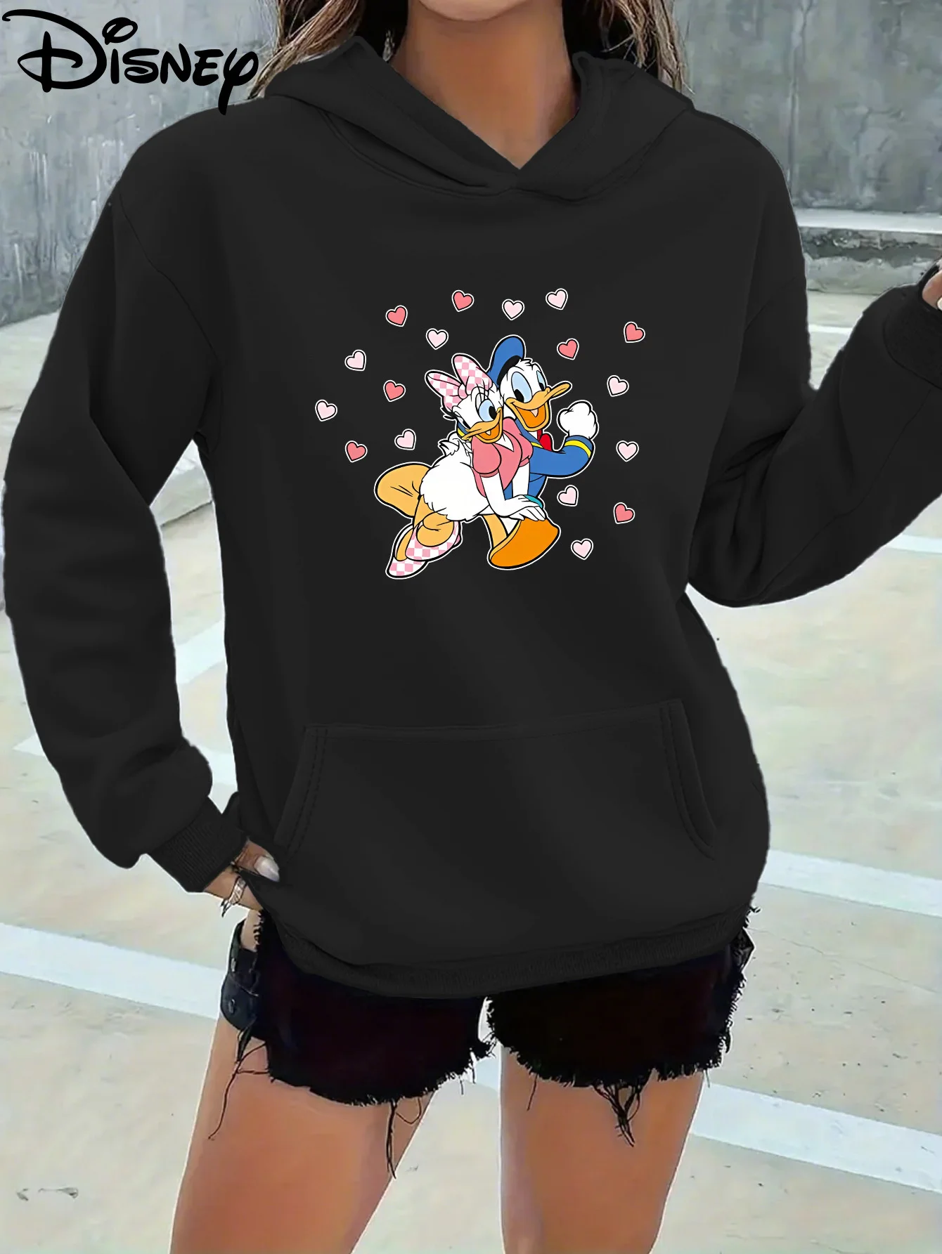 

Женские рождественские толстовки Potdemiel Daisy Duck, модные толстовки унисекс большого размера, осенне-зимние флисовые повседневные универсальные