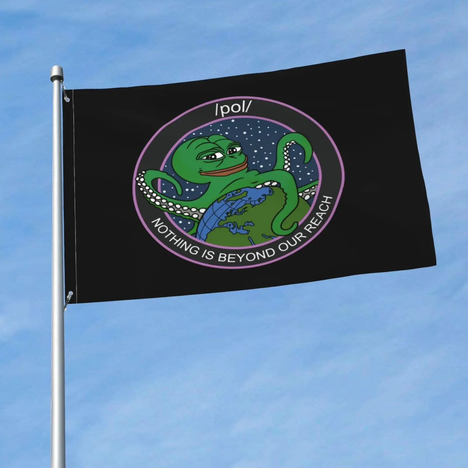 4Chan Nothing Is Beyond Our Reach Pol Meme Pepe Flag Banner Free Design Cars Club Hanging Vivid Color