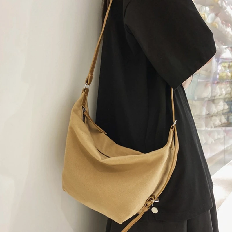 Large Capacity Shoulder Bag for Women All-Matching Crossbody Bag Japanese Casual Bag Solid Casual Bag