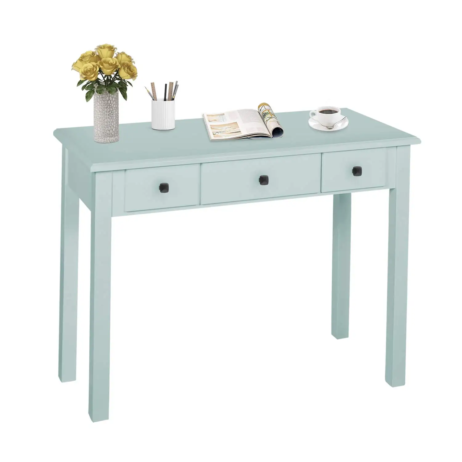 

Home Office Small Writing Desk with Drawers Bedroom, Study Table for Adults/Student, Vanity Makeup Dressing Table, Customized