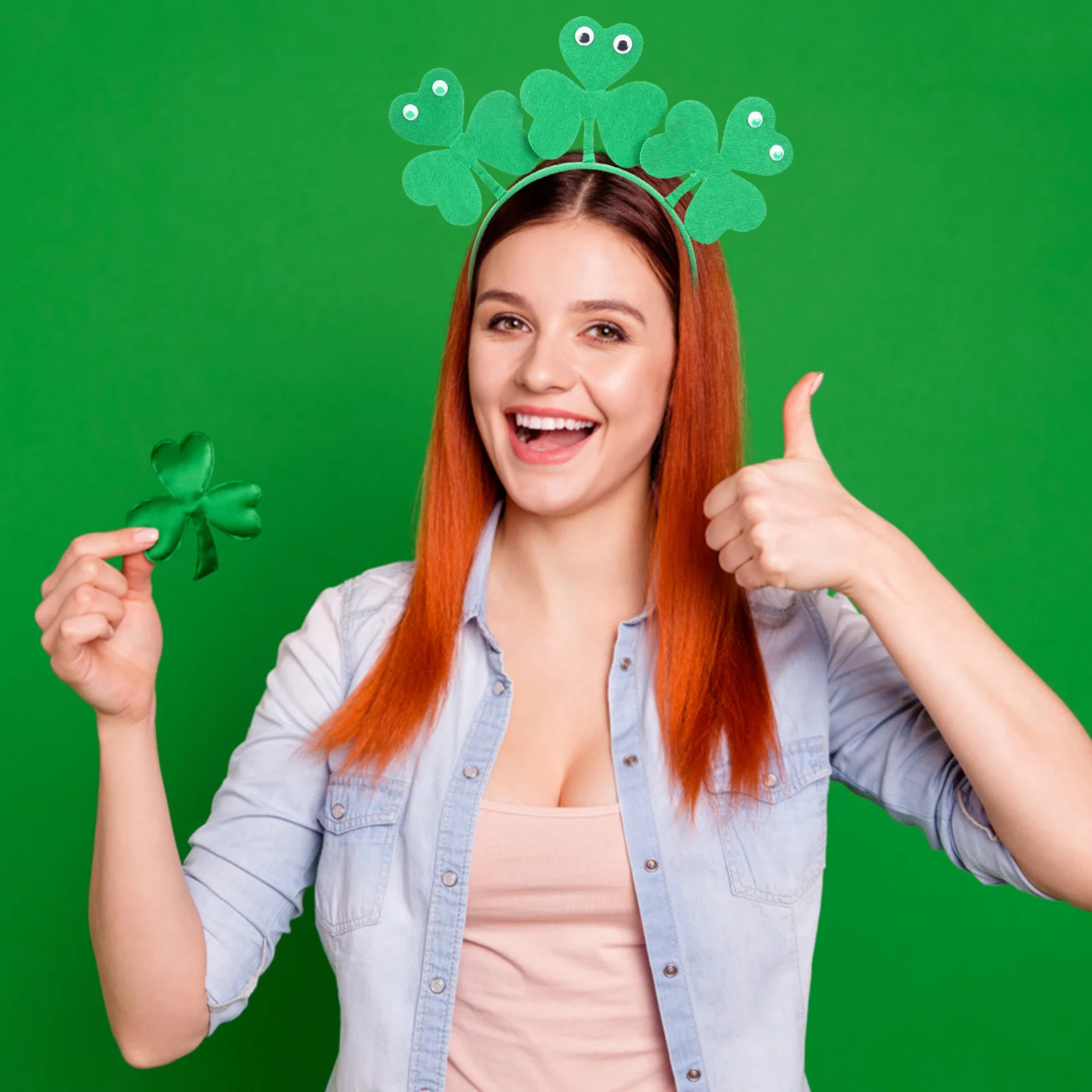 

3 Pcs Clover Headband Headbands St Patty's Day Accessories Shamrock Headwear Irish Festival Accessory Plastic Hairband