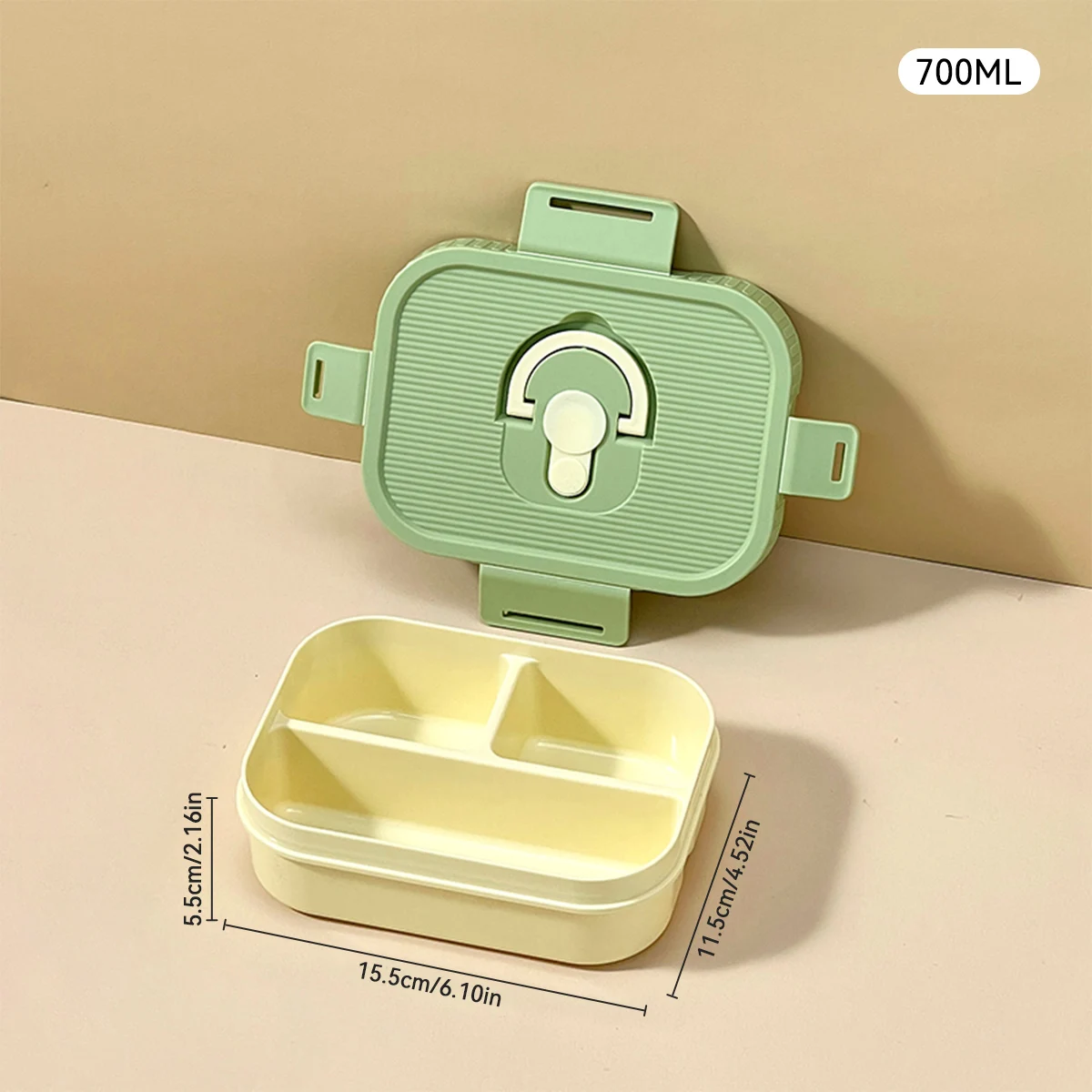 WORTHBUY Draagbare Plastic Lunchbox Met Compartiment Magnetron Veilige Fruitsalade Lunchcontainer Kid Student Lekvrije Bento Box
