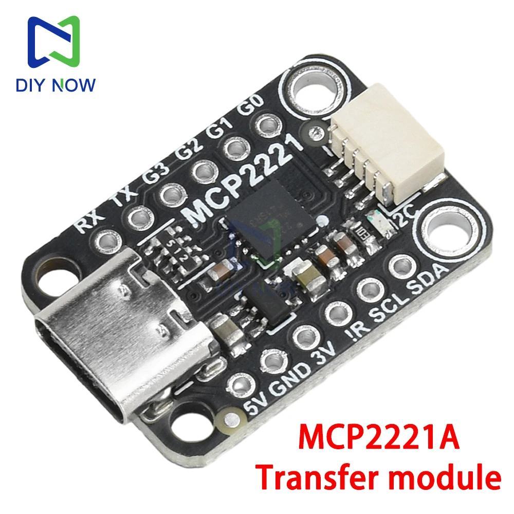 MCP2221A adapter module USB to GPIO ADC/I2C adapter module TYPE-C interface 3V pin header not welded