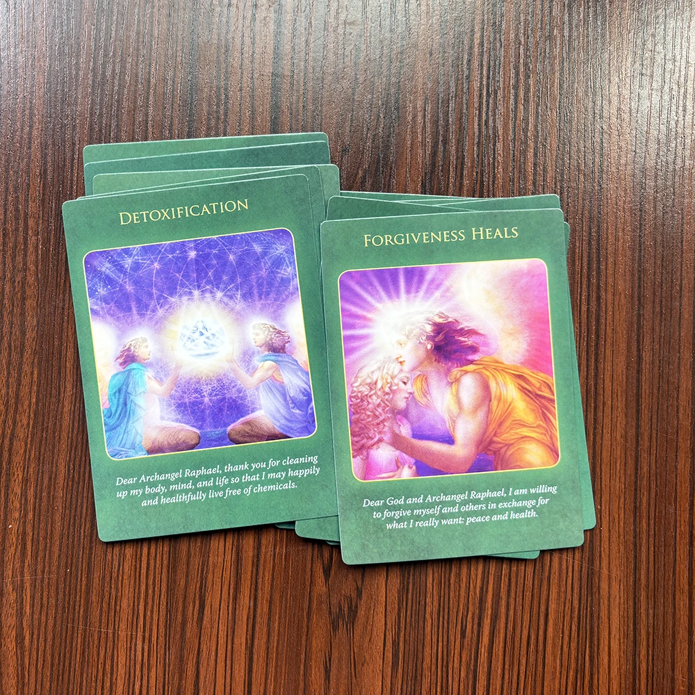 Archangel Raphael Healing Oracle Cards – 44-Card Healing Deck with PDF Guide, Large Format 120 × 87 mm (4.72 × 3.43 in) view 4