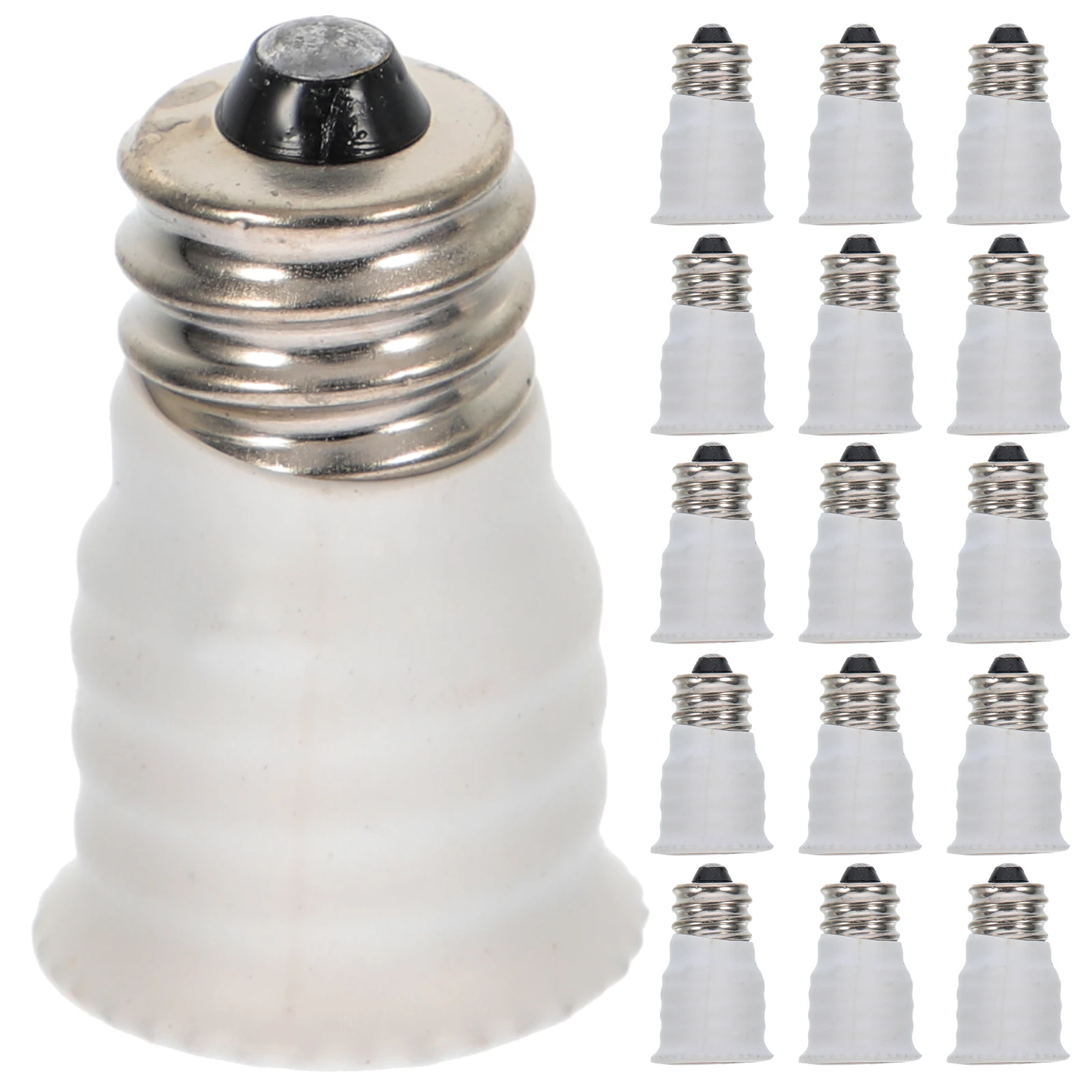 

15pcs E12 to E14 Conversion Lamp Head Light Bulb Base Socket Copper Holder White Safe Easy Install Garage Workshop