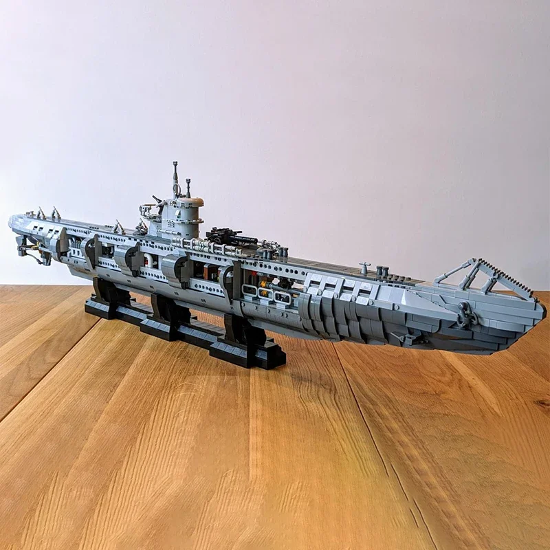 4565pcs Moc Germany World War II U-Boat Type VIIC Ship Model Building Set Blocks Assembly Bricks Boy Toys Kids Education Gifts