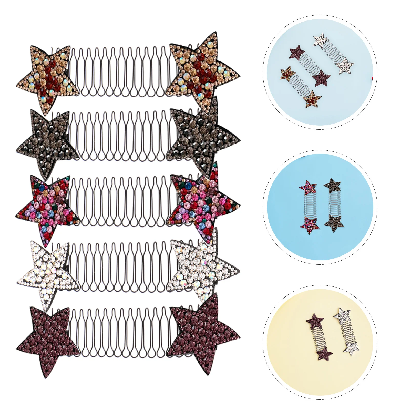 

10Pcs Elastic Invisible Hair Clips Metal Comb Grips for Secure Bun Ponytail Updo Chignon Hair Styling Tools Women