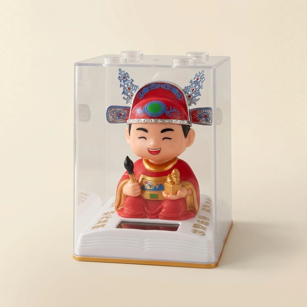 Solar Powered Nodding Scholar Figure Cultural Creative Desktop Decor Automatic Nodding Head Figurines Student Desktop Decoration