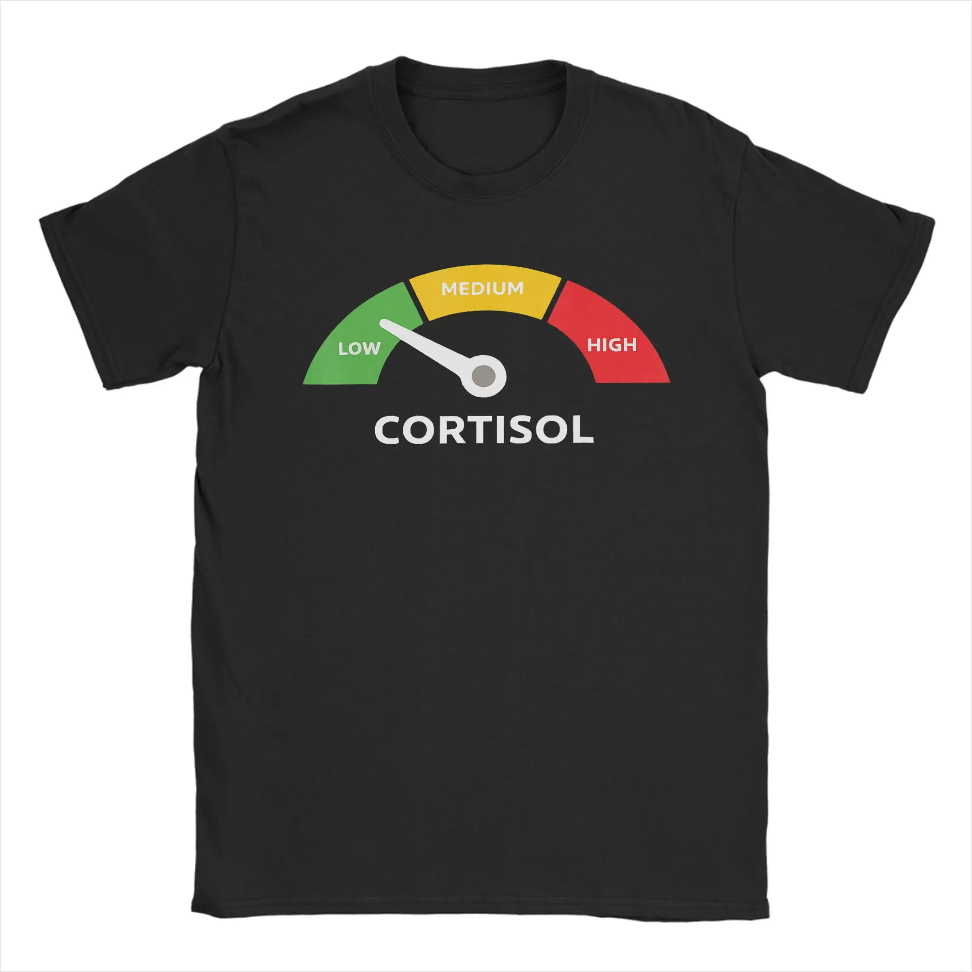Low Cortisol Levels Meme Funny Men T Shirts  Vintage Tee Shirt Short Sleeve Crewneck T-Shirts Cotton Big Size Tops