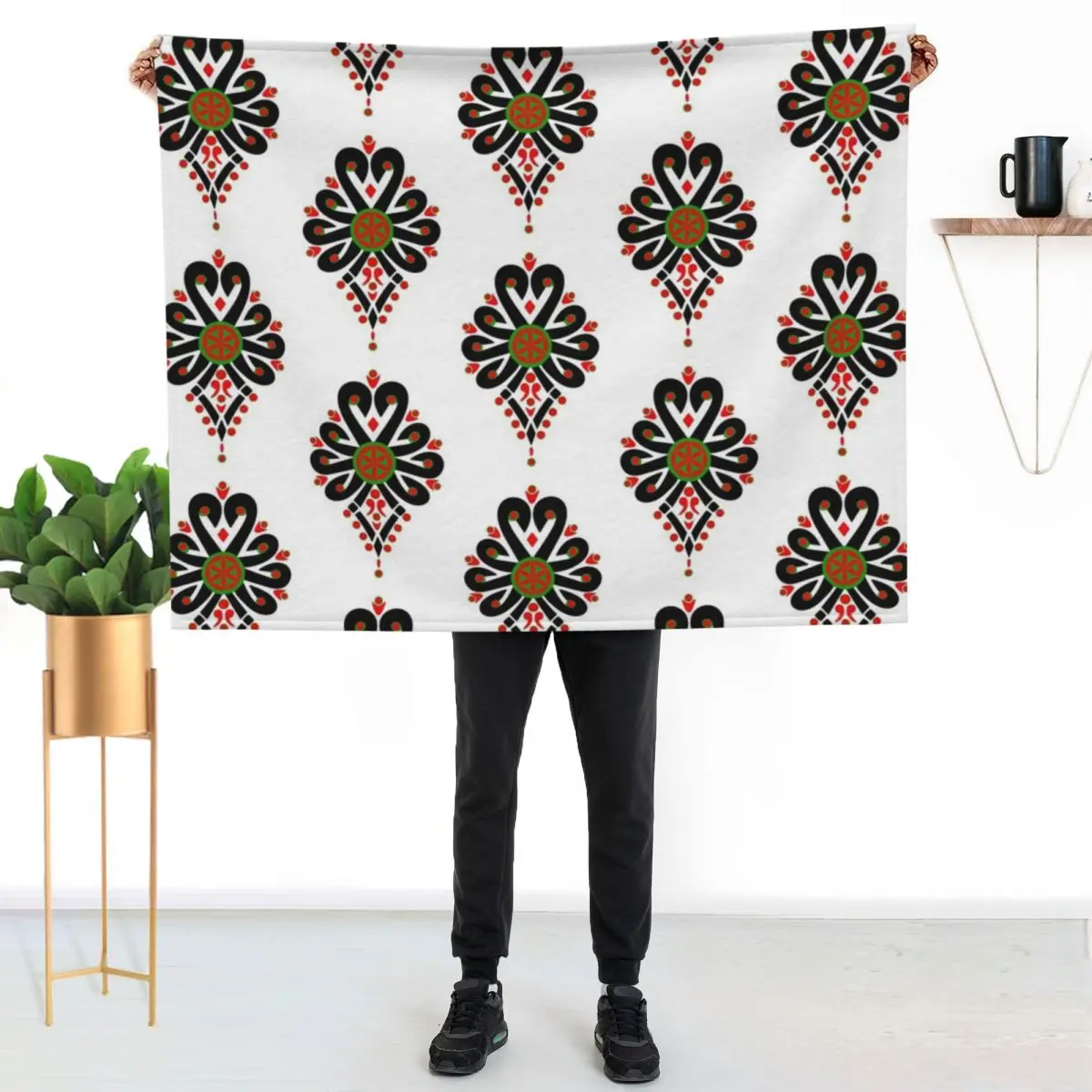 Folk pattern of Polish highlanders Throw Blanket Kid'S Weighted blankets ands halloween Plaid on the sofa Blankets
