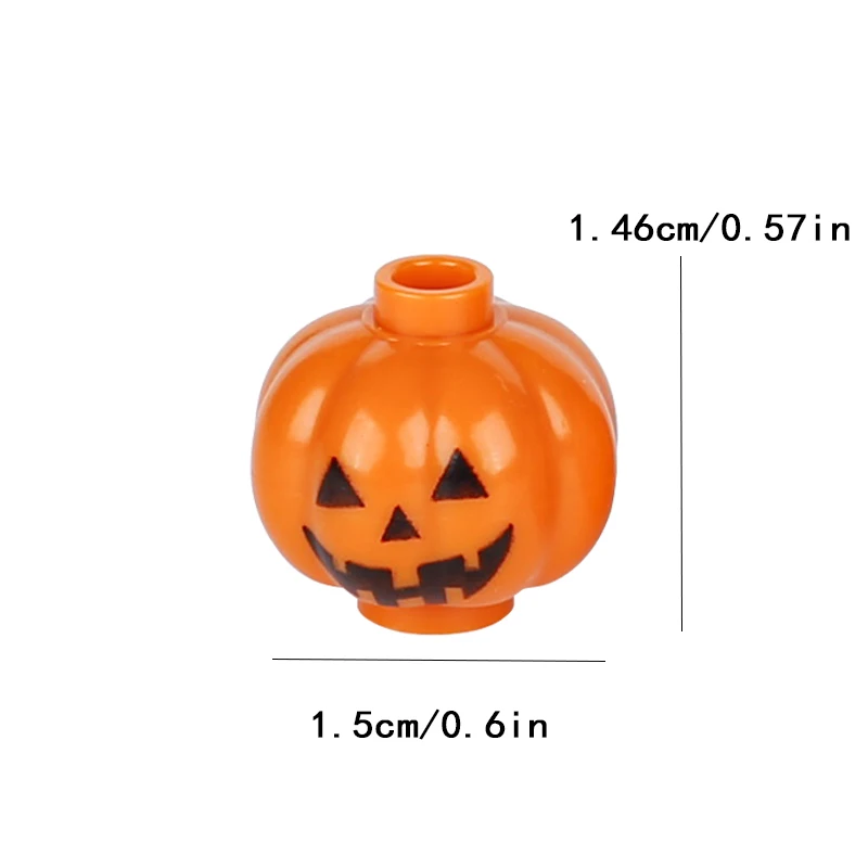 Conjunto de blocos de construção de cena de Halloween, vagão de abóbora, lápide, blocos de impressão de abóbora, brinquedo de presente criativo