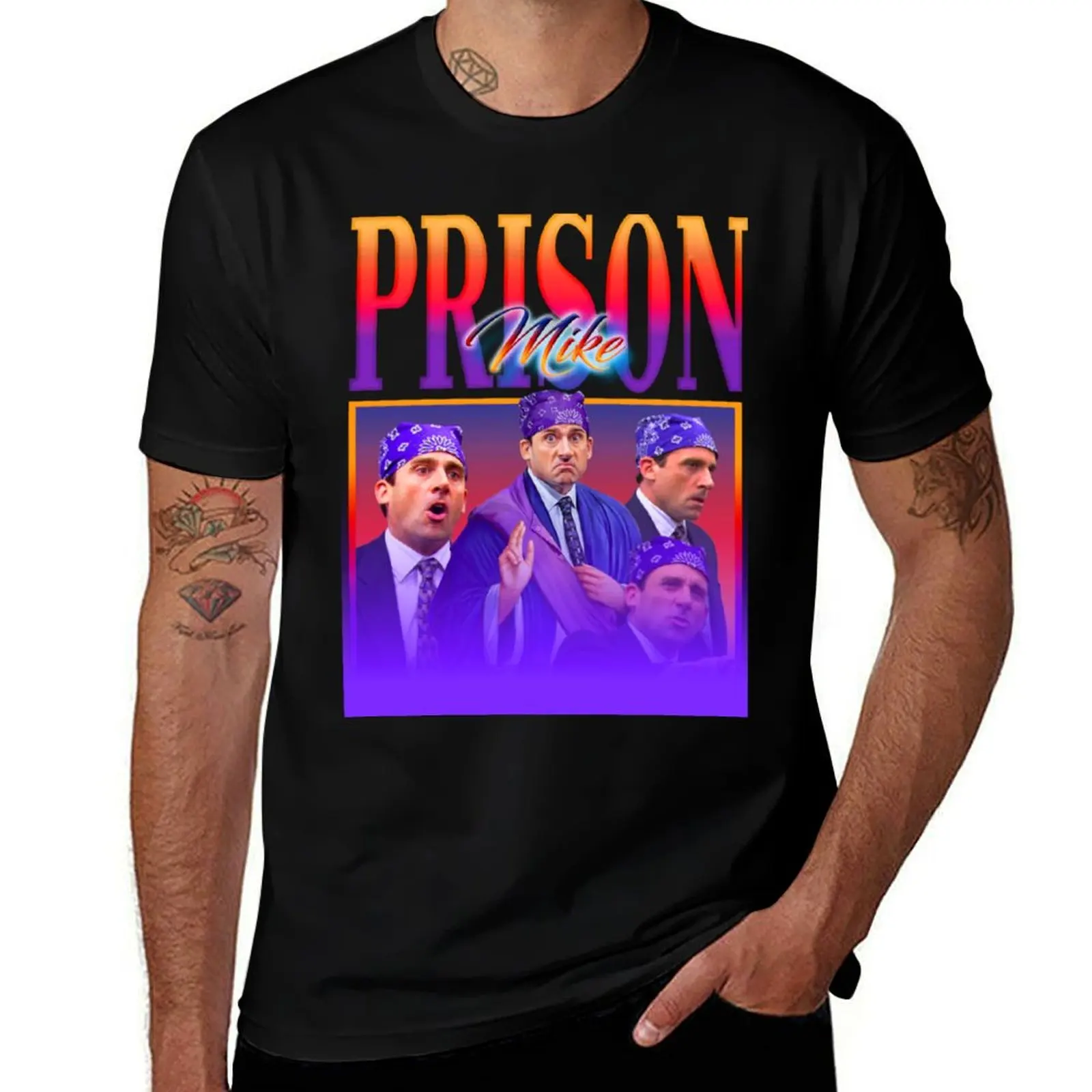 The Office prison mike T-Shirt Basic Solid Tee for Daily Use T-Shirt