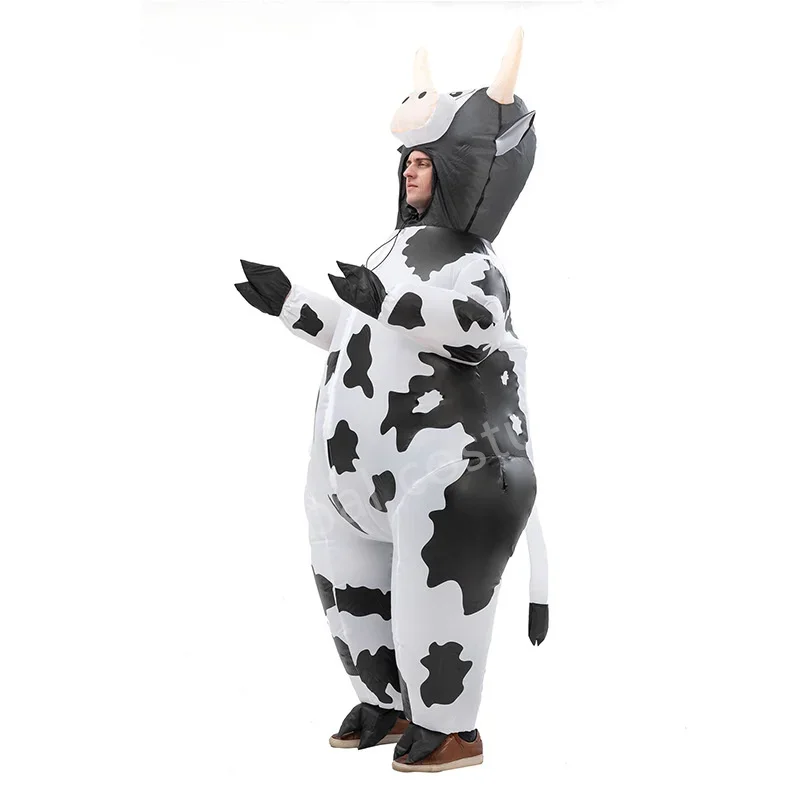 Costume gonfiabile per mucca cosplay, vestiti per animali divertenti per uomo, donna, festa di carnevale, spettacolo, giorno del ringraziamento, vestito operato da vacanza