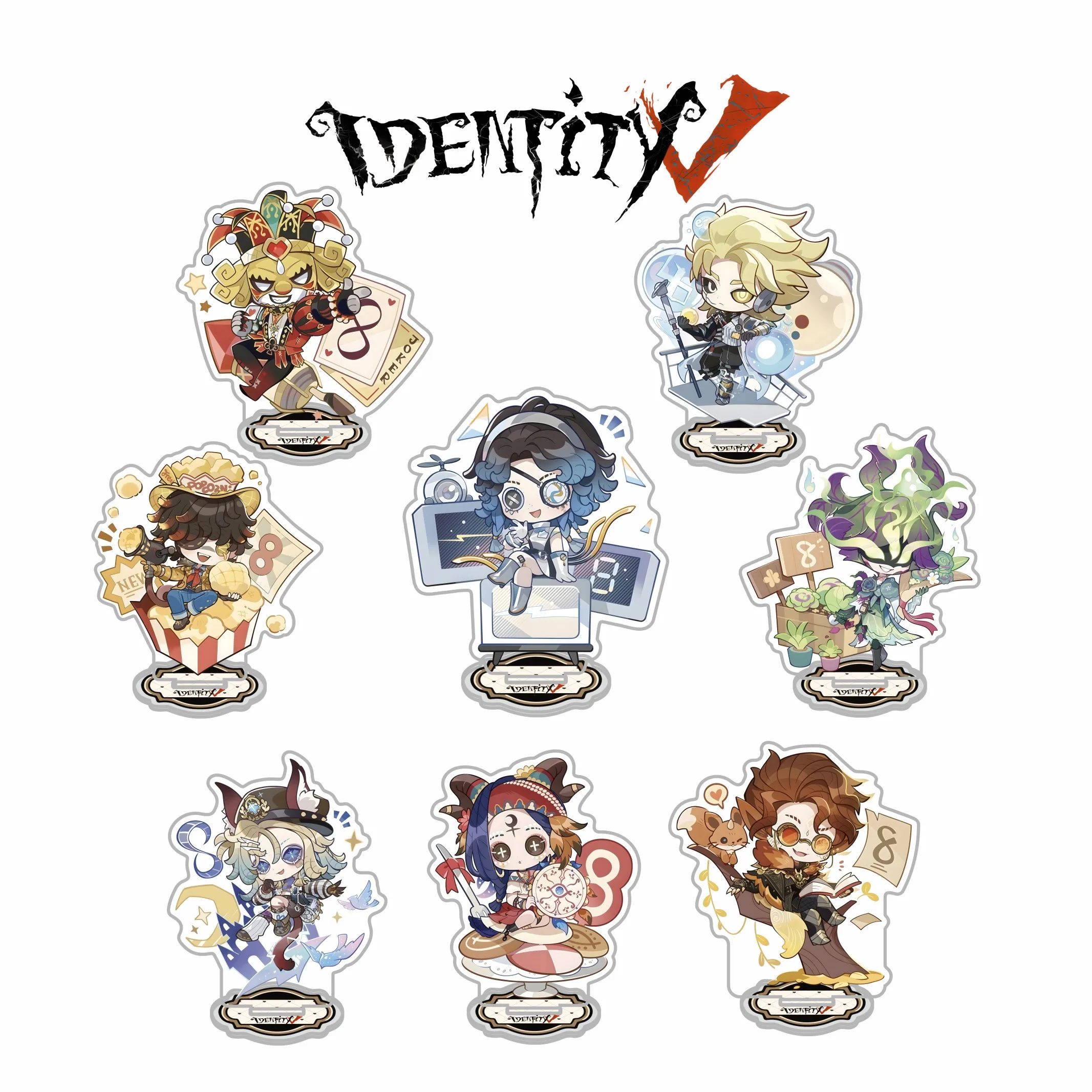 Hot Game Identity V 8th Anniversary Traces Collection Acrylic Stand keychains Prisoner Composer Novelist Desk Ornaments 10cm
