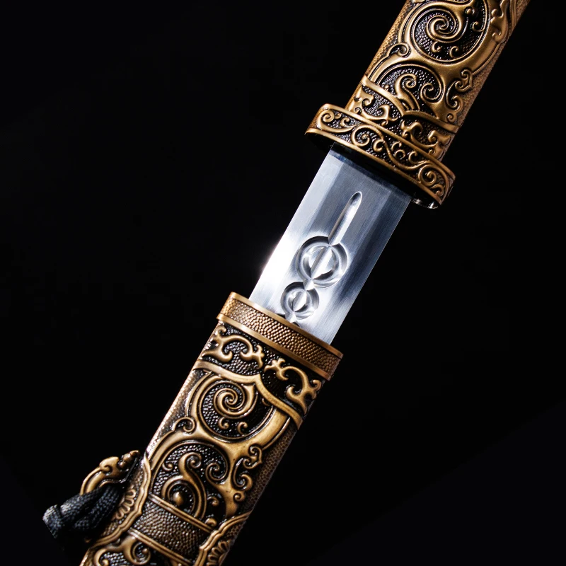 Chinese Tang Sword High Manganese Steel Blade Samurai Tanto Swords Ready for Training Knife Kongfu Dragon Katana Home Decor
