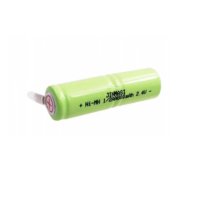 1-3PCS 800mah 2.4V 1/2AA ni-mh rechargeable battery 1/2 AA nimh cell with welding tabs for electric shaver razor toothbrush