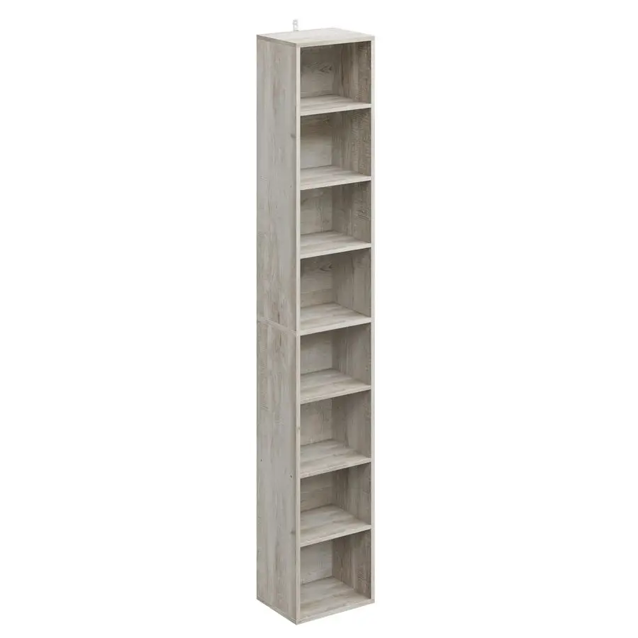 

Tall Narrow Bookshelf 8 Tiers, Compact Corner Bookcase, Easy to Match for Living Room, Office, Study, Bedroom