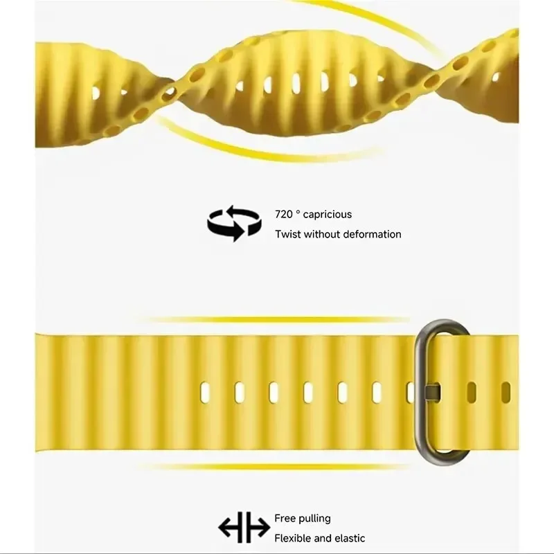 المحيط سيليكون الفرقة ل أبل حزام ساعة 46 مللي متر 45 مللي متر 44 مللي متر 41 مللي متر 40 مللي متر 38-42 مللي متر سوار رياضي سلسلة 10 9 8 7 6 5 4 SE الترا 2 49 مللي متر