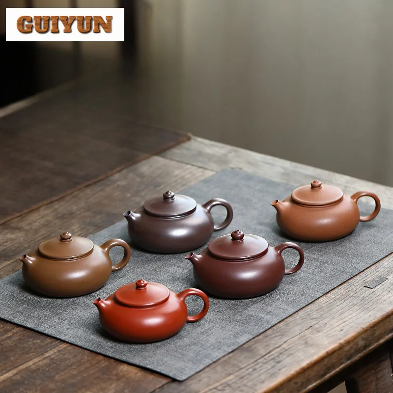 

Authentic Yixing Purple Clay Teapots Handmade Han Jiang Pot Raw Ore Mud Tea Infuser Kettle With Filter Chinese Zisha Tea Set