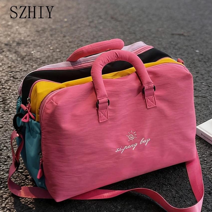 

Большая вместительная диагональная сумка через плечо, женская красочная сумка, дорожный чемодан с несколькими карманами, подходящая сумка из мягкой ткани, дизайнерская крутая сумка