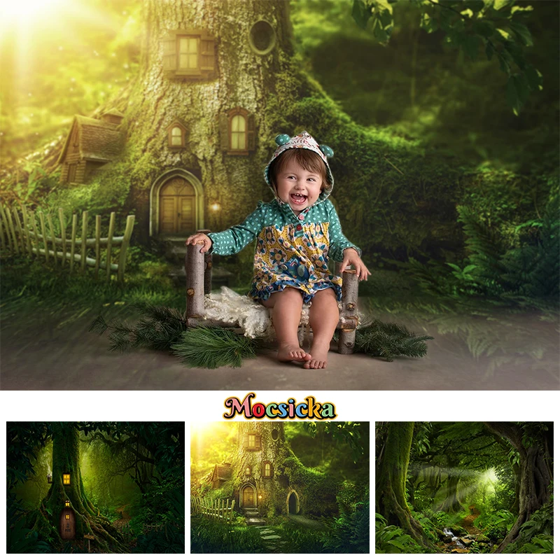 

Spring Green Forest Background Photography Wild Jungles Trees Baby Shower Natural Easter Backdrop Wallpaper Decor Photo Studio