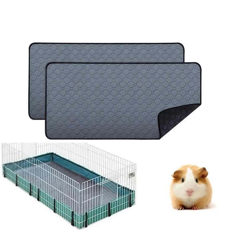 

Guinea pig cage liner, washable. Waterproof, non-slip. Absorbent bedding for small pets. Reusable.