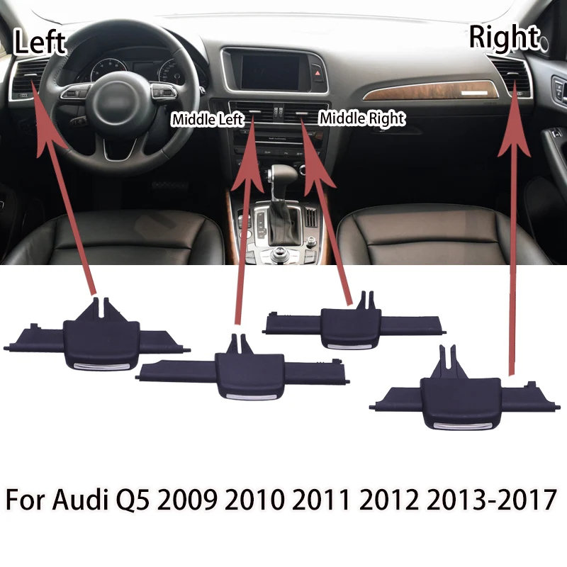 

Передняя приборная панель автомобиля, розетка кондиционера, вентиляционные отверстия для кондиционера, зажим для регулировки вентиляции для Audi Q5 2009 2010 2011 2012-2017