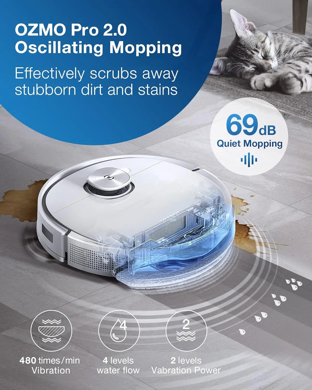 DEEBOT T9+ Robot Vacuum and Mop Combo with Auto-Empty Station, Precision Laser Mapping,