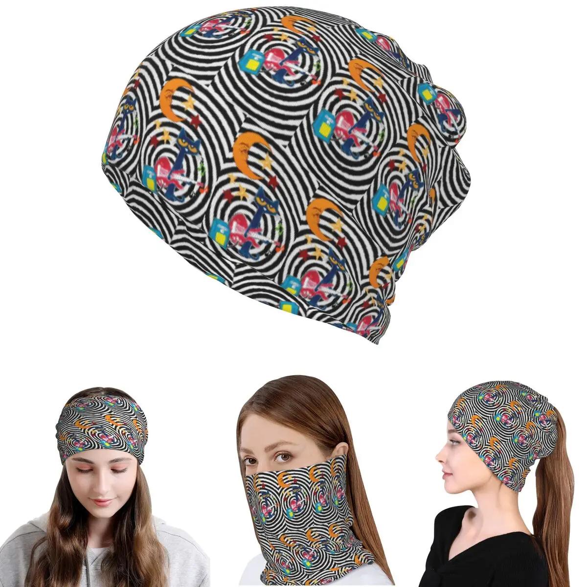 Pete The Cat Bandana Neck Cover Mask Scarf Multifunction Headband Beanies Hat for Men Women Adult Windproof