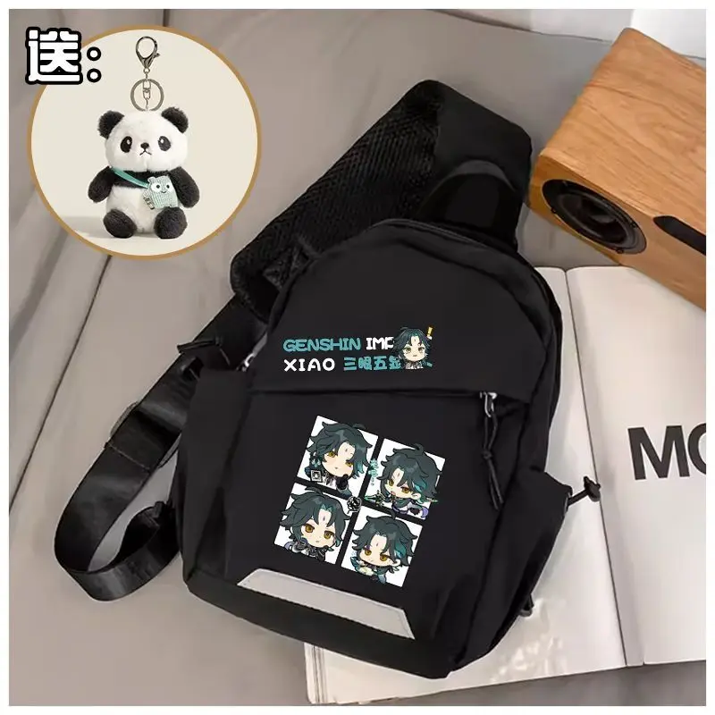 Genshin Impact Single Scaramouche Venti Anime Chest Unisex Shoulder Trendy Brand Student Multifunctional Crossbody Bag A