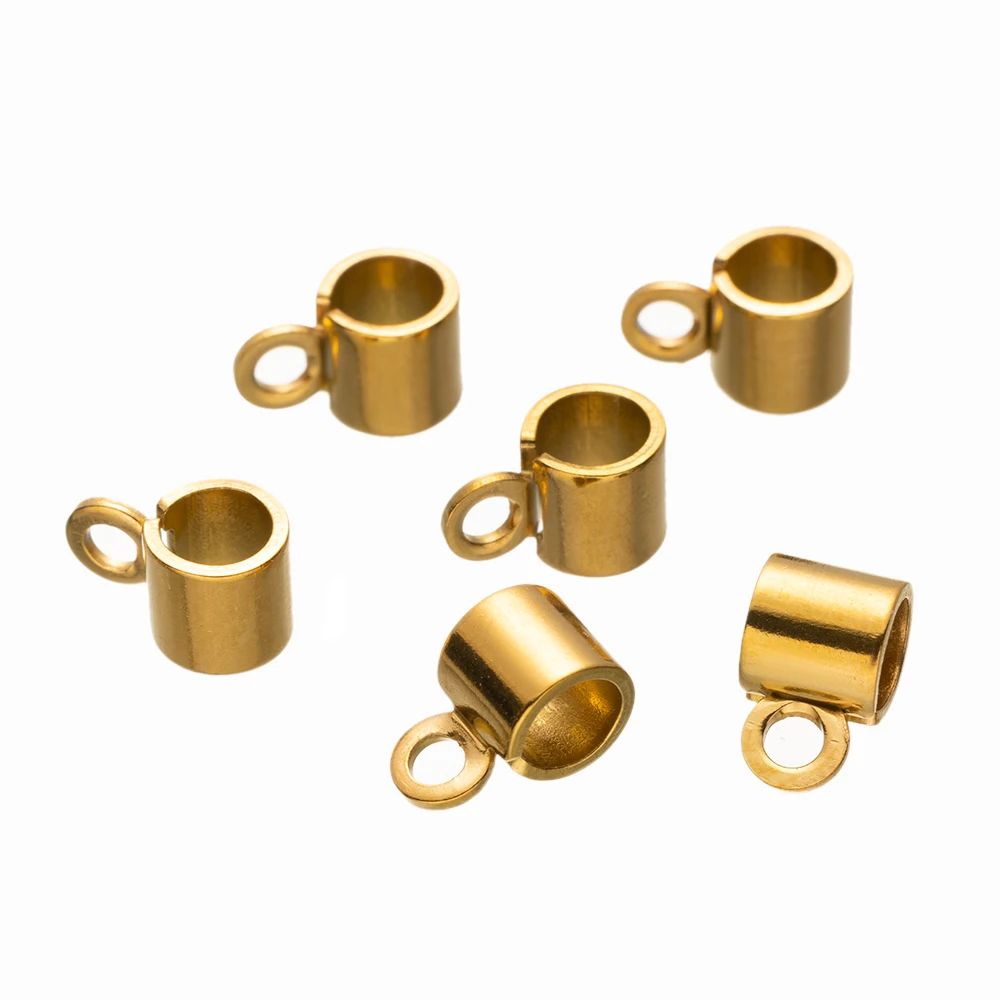 20pcs Stainless Steel Tube Beads Clasp Pendant Connectors For DIY Bracelet Necklace Jewelry Making Findings Supplies Accessories