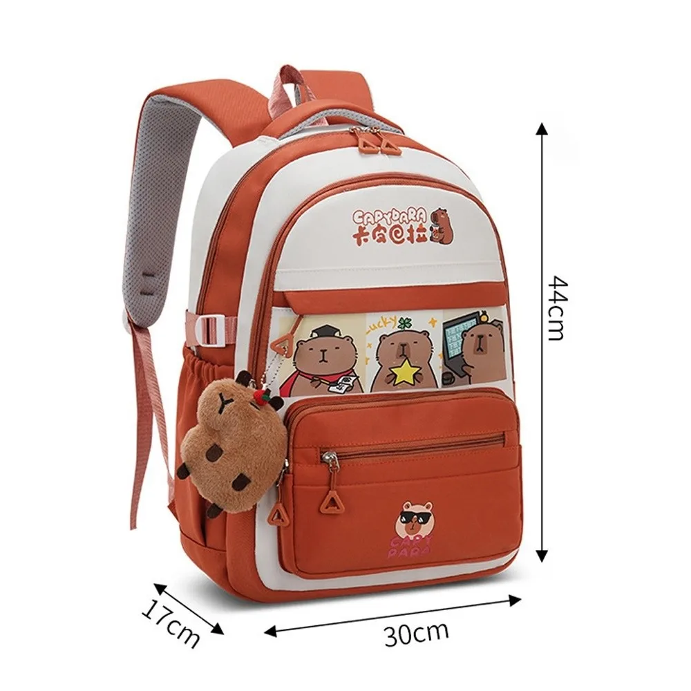 Creatieve schattige cartoon capibara rugzak casual multifunctionele schooltas grote capaciteit met hanger schoudertas student