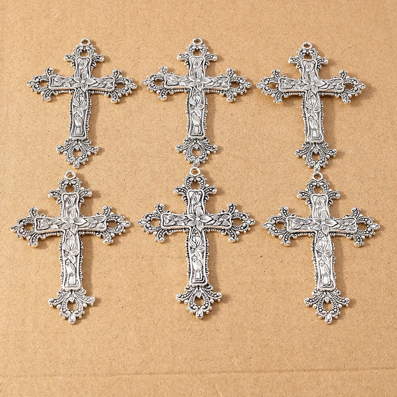 4pcs Gothic Metal Punk Religious Cross Charms Pendants for DIY Earrings Necklace Jewelry Making Accessories Supplies