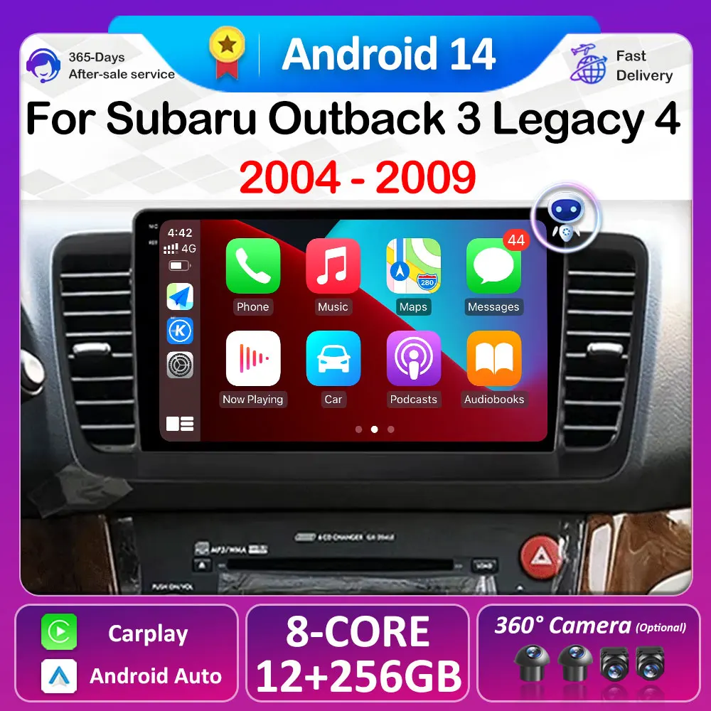 Android 16 for Subaru Outback 3 Legacy 4 2004 2005 2007 2008 2009 Car Radio Multimedia Video Player GPS Navigation NO 2Din DVD