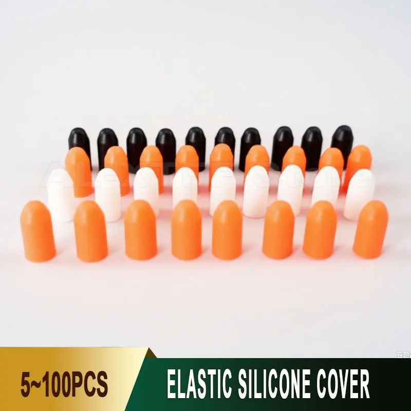 5~100PCS Black/White/Orange Silicone Rubber Storage Cap Needle Cover Syringe Sealing Test Tube End Cap Sealing Head Gasket