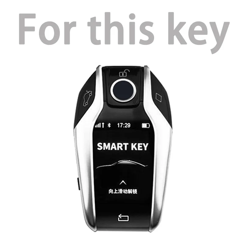 TPU+Leather LED Display Car Key Case Cover For BMW 5 7 Series G01 X3 G02 X4 G05 X5 G07 X7 G12 G11 G30 G32 G31 i8 I12 I15 Car Bag