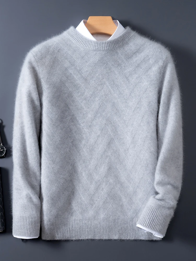 Maglione di cashmere da uomo Autunno Inverno O-Collo Pullover a maniche lunghe Abbigliamento casual 100% lana merino Maglieria di fascia alta Top