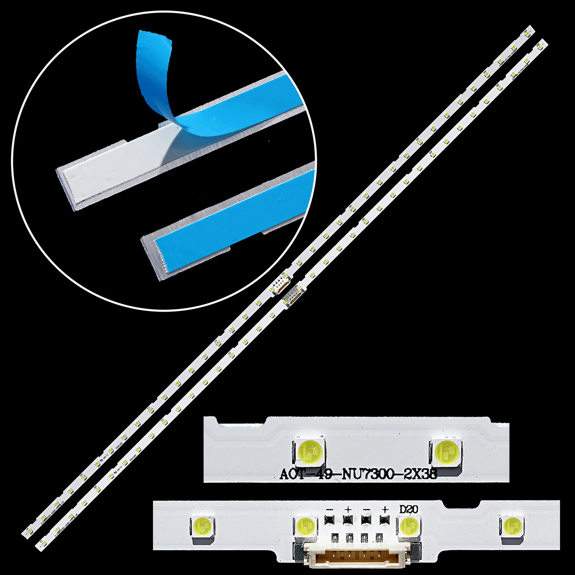 

2pcs LED Backlight Strip for Samsung 49NU7100 UE49NU7100 UE49NU7300 UE49NU7140 BN61-15483A BN96-45953A 45953B LM41-00630A 00557A